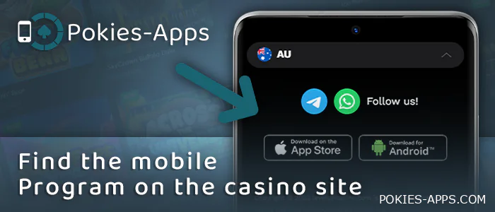 Find the mobile app section of an online casino